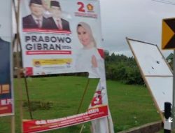 Sejumlah APK Caleg dan Capres di Sinjai Tumbang