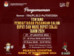 KPU Sinjai Resmi Umumkan Pendaftaran Calon Bupati-Wakil Bupati 2024