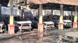 Area parkir kantor Bupati Bulukumba yang terbakar. (foto: ist)